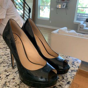 Vince Camuto Black Pump Heels Peep Toe